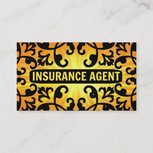 Versicherungs-Agent Sunshine Damask Visitenkarte (Vorderseite)