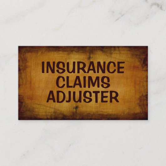 Versicherungsansprüche Adjuster Antike Visitenkart Visitenkarte (Vorderseite)