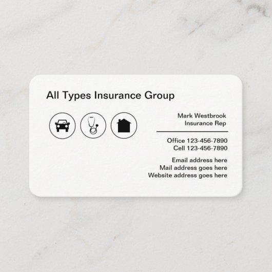 Versicherungsmakler-Multi-Line-Agentur Visitenkarte (Vorderseite)