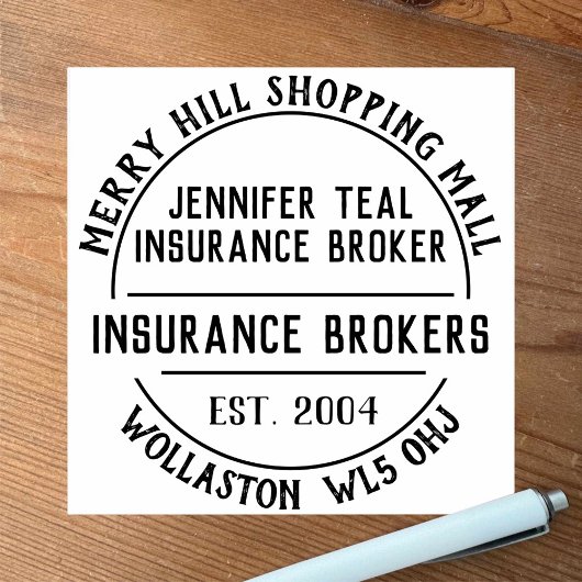 Versicherungsmakler Rubber-Briefmarke Gummistempel