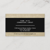 Versicherungsmakler-Visitenkarte - Einfache Textur Visitenkarte (Rückseite)