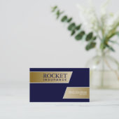 Versicherungsmakler-Visitenkarte - Marine-Blau u. Visitenkarte (Stehend Vorderseite)