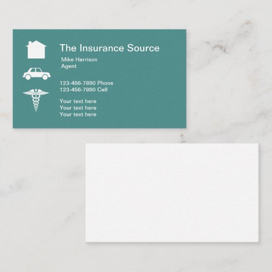 Versicherungsmakler-Visitenkarte Visitenkarte (Vorne/Hinten)