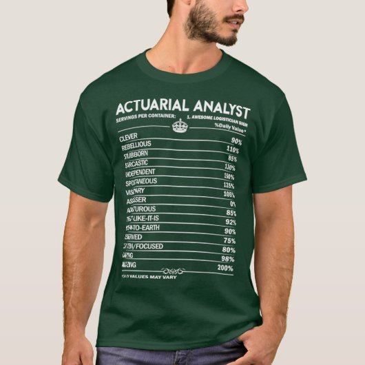 Versicherungsmathematiker Analyst Actuarial Analys T-Shirt (Vorderseite)