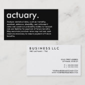 Versicherungsmathematiker. (mit Beschreibung) Visitenkarte (Vorne/Hinten)