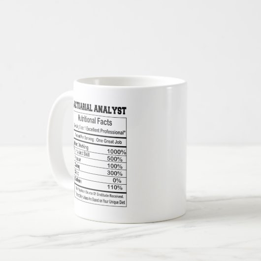 Versicherungsmathematiker Nährstofffakte Kaffeepro Kaffeetasse (Vorderseite Links)