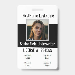 Versicherungsschutz-Agent-Abzeichen-Front und Back Ausweis