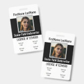 Versicherungsschutz-Agent-Abzeichen-Front und Back Ausweis (Vorder- & Rückseite)