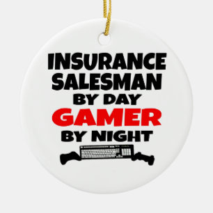 Versicherungsverkäufer Gamer Keramik Ornament