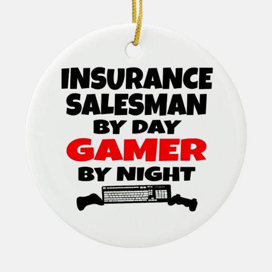 Versicherungsverkäufer Gamer Keramik Ornament (Vorne)