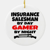 Versicherungsverkäufer Gamer Keramik Ornament (Hinten)
