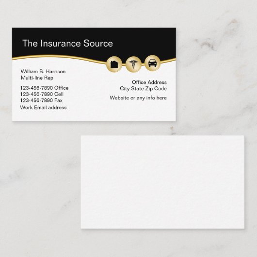 Versicherungszeitgestaltung Visitenkarte (Vorne/Hinten)