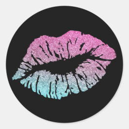Versiegelt mit einem Kiss Lip Print Round Stickers