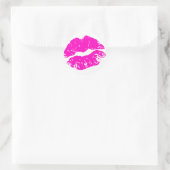 Versiegelt mit einem kiss-rosa Lip-Aufkleber Runder Aufkleber (Tasche)