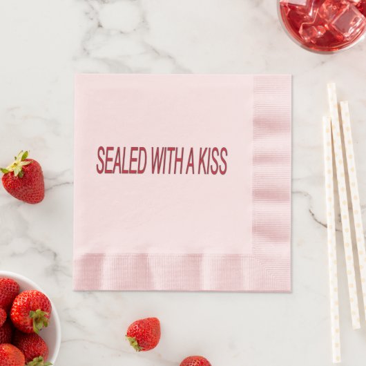versiegelt mit Kiss-Liebe-Zitaten Serviette (Beispiel)