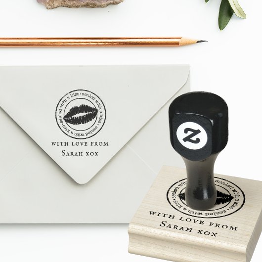 Versiegelt mit Kiss Lip Print Custom Rubber Briefm Gummistempel