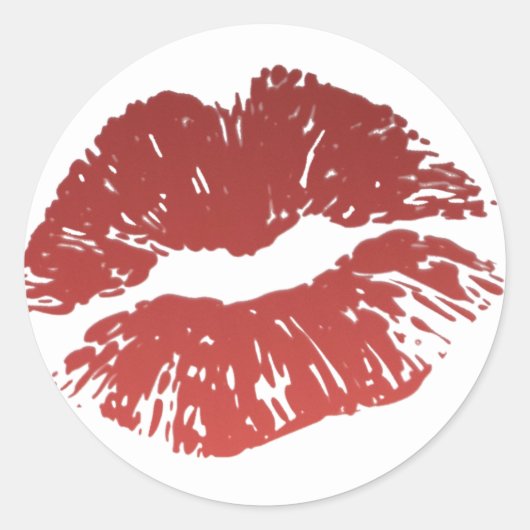 Versiegelt mit Kiss Red Lip Print Kiss Sticker (Vorderseite)
