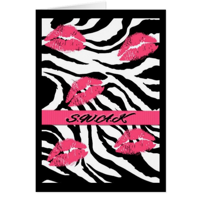 Versiegelt mit Kiss Zebra Strip Note Card (Vorne)