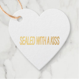 versiegelt mit Kuss-Liebe zitiert Foil Favor Tag