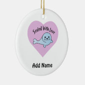 Versiegelt mit Liebe Siegel Keramik Ornament (Rechts)