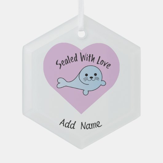 Versiegelt mit Liebe Siegel Ornament Aus Glas (Vorderseite)