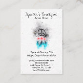 *~* versieht Stammes- Friedenszeichen Blumen Boho Visitenkarte (Rückseite)