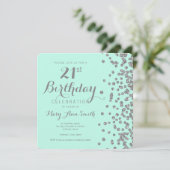 Versilbern Sie 21. Einladung (Stehend Vorderseite)