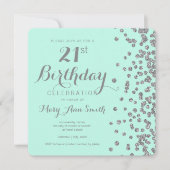 Versilbern Sie 21. Einladung (Vorderseite)
