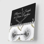 VERSILBERN Sie 25. Jahrestag GESCHENK Wanduhr (Winkel)