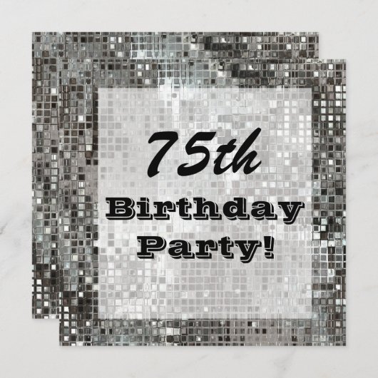 Versilbern Sie 75. oder jede mögliche Einladung (Vorne/Hinten)