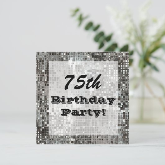 Versilbern Sie 75. oder jede mögliche Einladung (Stehend Vorderseite)