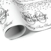 Versilbern Sie 80. Geburtstags-GlitzerConfetti Geschenkpapier (Rolleneckpunkt)