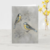 Versilberte Vogel-Paare des Aviary-| Karte (Gelbe Blume)