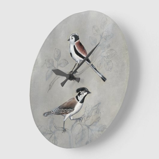 Versilberter Aviary | ein Paar Große Wanduhr (Winkel)