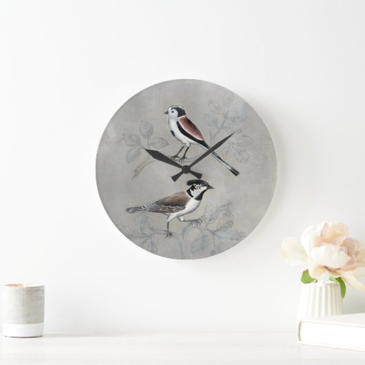 Versilberter Aviary | ein Paar Große Wanduhr (Zuhause)