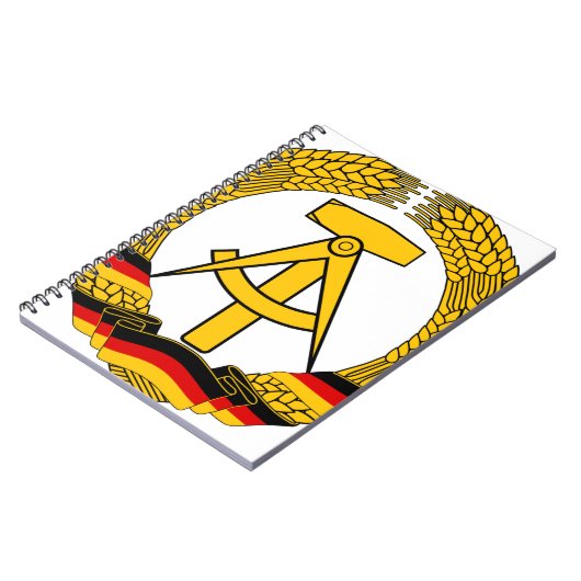 Versinnbildlichen Sie der DDR - nationales Emblem Notizblock (Linke Seite)