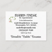 Version 2 Elegantes Seamstressnähen Visitenkarte (Rückseite)
