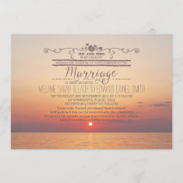 Version 2 Sunset Beach Hochzeit in Urlaubsort Einladung
