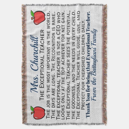Version 3 Außergewöhnlicher Lehrer Danke Theme Decke (Vorderseite Vertikal)