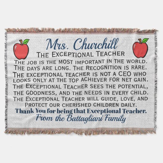 Version 3 Außergewöhnlicher Lehrer Danke Theme Decke (Vorderseite)