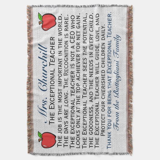 Version 3 Außergewöhnlicher Lehrer Danke Theme Decke (Vorderseite Vertikal)