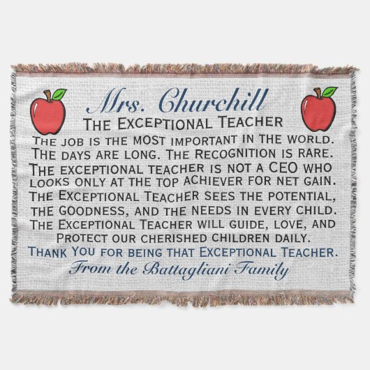 Version 3 Außergewöhnlicher Lehrer Danke Theme Decke (Vorderseite)