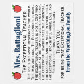 Version 3 Außergewöhnlicher Lehrer Vielen Dank Fleecedecke (Vorderseite)