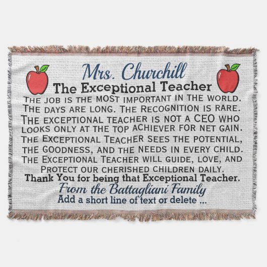 Version 5 Außergewöhnlicher Lehrer Danke Theme Decke (Vorderseite)