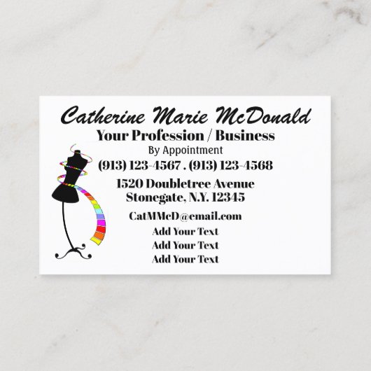 Version 5 Nähen Visitenkarte (Rückseite)