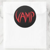 Version Vamp Text (schwarz/rot) Runder Aufkleber (Tasche)