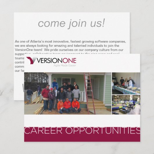 VersionOne Mietkarte Postkarte (Vorne/Hinten)