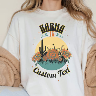 VERSIONS Karma ist eine Vintage Wüste Sonnenblume T-Shirt