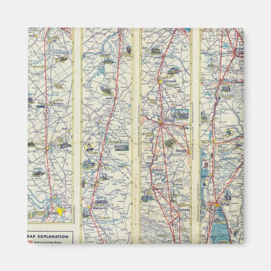 Verso American Airlines Systemkarte Magnet (Vorne)