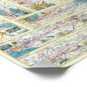 Verso American Airlines Systemkarte Poster (Ecke)